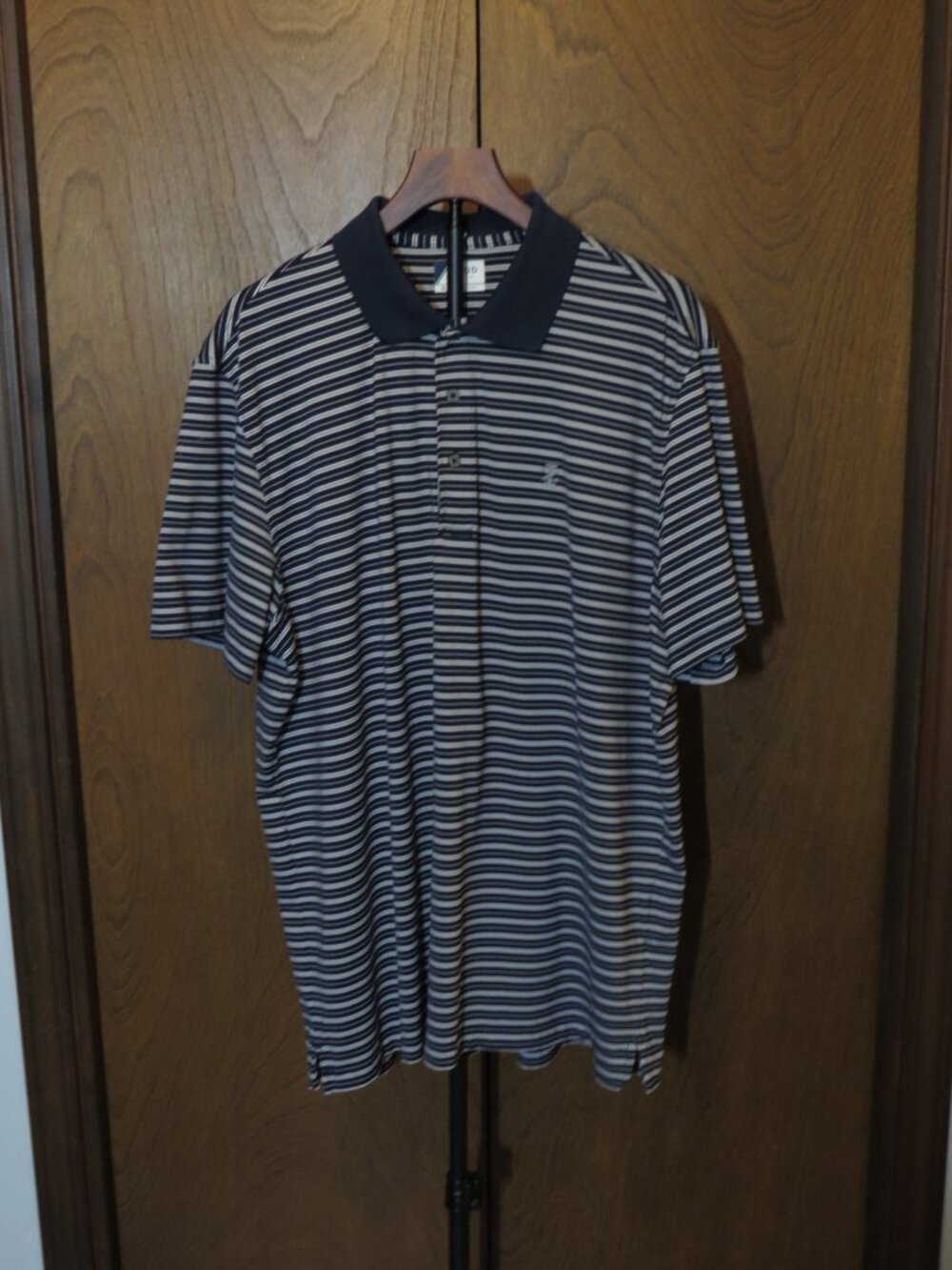 Izod Golf XL Shirt Bue White Stripe